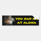 Je had me bij Aloha Kat met Lei Bumpersticker (Voorkant)