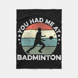 Je had me bij Badminton Shuttle Badminton Player S Fleece Deken