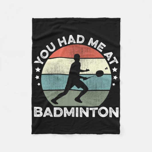 Je had me bij Badminton Shuttle Badminton Player S Fleece Deken (Voorkant)