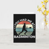 Je had me bij Badminton Shuttle Badminton Player S Kaart (Gele Bloem)