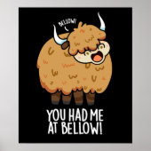 Je had me bij Bellow Funny Yak Pun Dark BG Poster (Voorkant)
