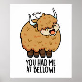 Je had me bij Bellow Funny Yak Pun Poster (Voorkant)