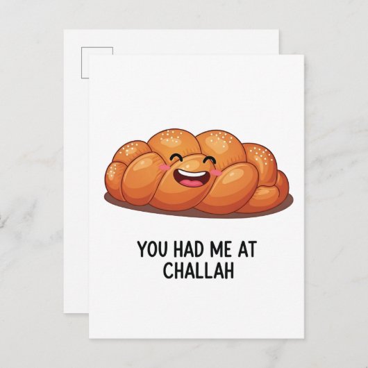 Je had me bij Challah Brood Hanukkah Joods Uitnodiging Briefkaart (Voorkant / Achterkant)