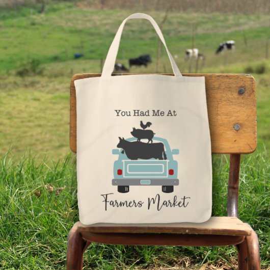 Je had me bij Farmers Market Truck Tote Bag