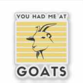 Je had me bij geiten sticker (Voorkant)