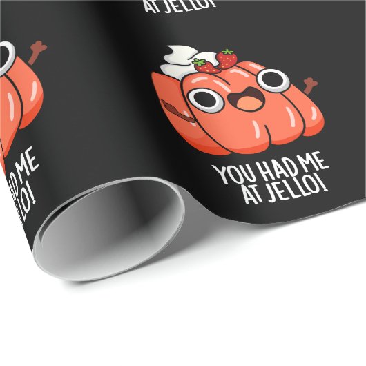 Je had me bij Jello Funny Snack Pun Dark BG Cadeaupapier (Rol Hoek)