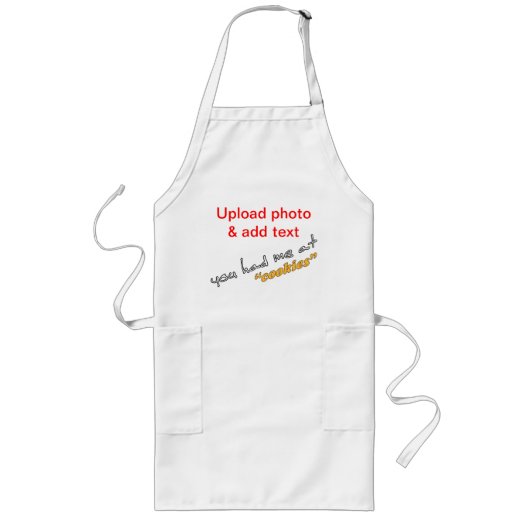 Je had me bij "koekjes" - "DIY Baking Apron" Lang Schort (Voorkant)
