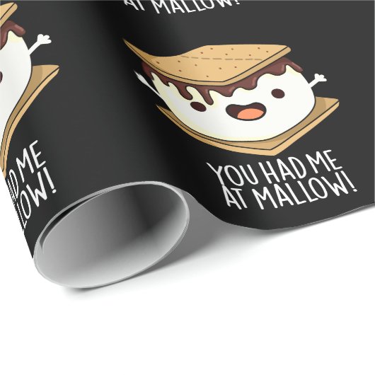 Je had me bij Mallow Funny Smore Pun Dark BG Cadeaupapier (Rol Hoek)