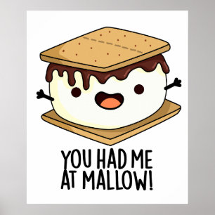 Je had me bij Mallow Funny Smore Pun Poster