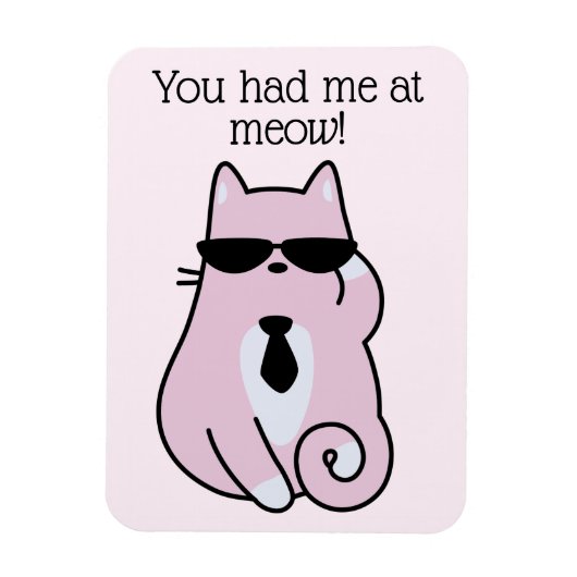 Je had me bij maow! - Roze roze kat Magneet (Verticaal)
