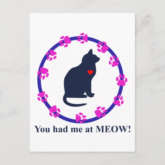 Je had me bij Meow! Briefkaart (Voorkant)