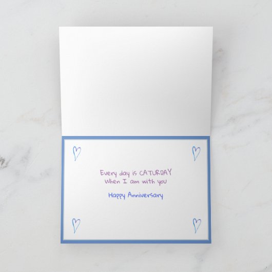 Je had me bij Meow Happy Jubileum Schattige Cat Kaart (Binnen)