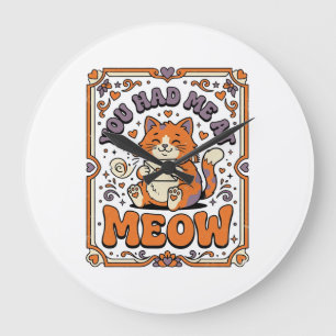 Je Had Me Bij Meow Kat Valentijnsliefde Vintage Ve Grote Klok