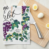 Je had me bij Merlot Custom Paarse Vino Theedoek (Quarter Fold)