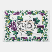 Je had me bij Merlot Custom Paarse Vino Theedoek (Horizontaal)