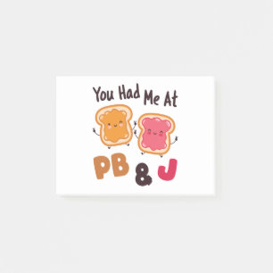 Je had me bij PB&J Peanut Butter en Jelly Post-it® Notes