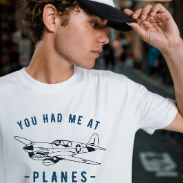 Je had me bij PLANES, P-40  Airplane, retro T-shirt