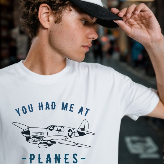 Je had me bij PLANES, P-40  Airplane, retro T-shirt