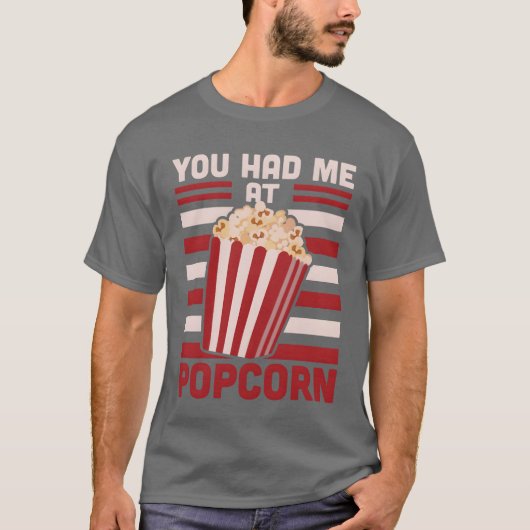 Je Had Me Bij Popcorn retro T-shirt (Voorkant)
