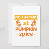 Je had me bij Pumpkin Spice Bedankkaart (Voorkant)
