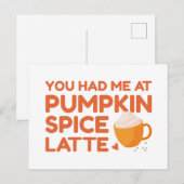 Je had me bij Pumpkin Spice Latte Briefkaart (Voorkant / Achterkant)