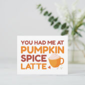 Je had me bij Pumpkin Spice Latte Briefkaart (Staand voorkant)