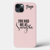 Je had me bij Sangria Pink & Black Custom Case-Mate iPhone Case (Achterkant)