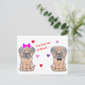 Je had me bij Wof Pug Briefkaart (Staand voorkant)