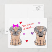 Je had me bij Wof Pug Briefkaart (Voorkant / Achterkant)