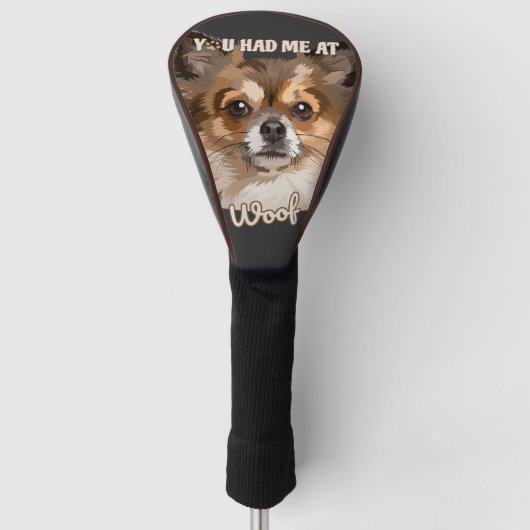 Je had me bij Woof | Pommerse Hondenliefhebbers Golfheadcover (Voorkant)