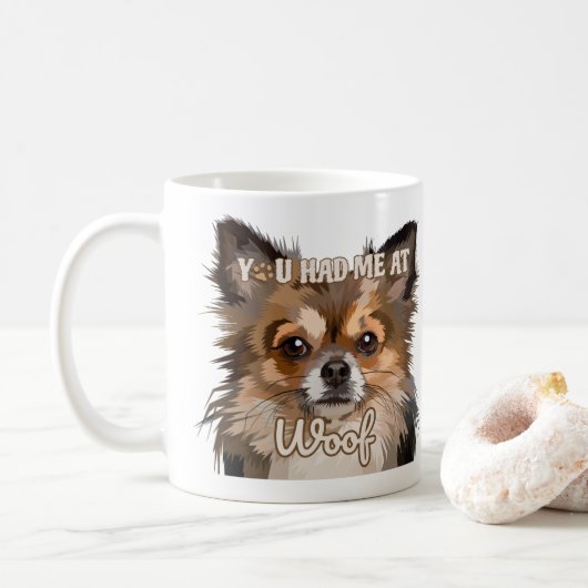 Je had me bij Woof | Pommerse Hondenliefhebbers Koffiemok (Met donut)