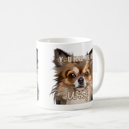 Je had me bij Woof | Pommerse Hondenliefhebbers Koffiemok (Voorkant rechts)