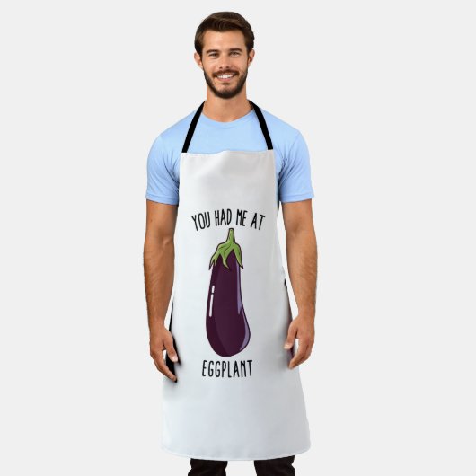 Je had me in Eggplant Schort (Gedragen)