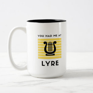 Je had me in lyre tweekleurige koffiemok