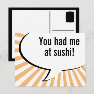 Je had me in sushi briefkaart