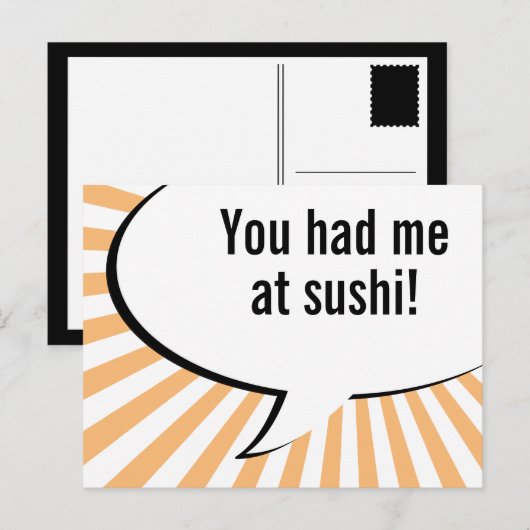 Je had me in sushi briefkaart (Voorkant / Achterkant)