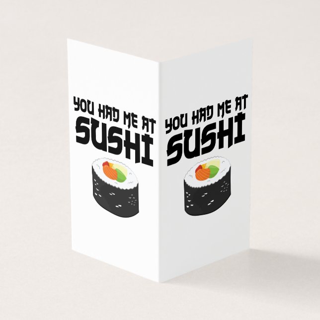 Je had me in Sushi, grappig eten Kaart (Buitenkant)