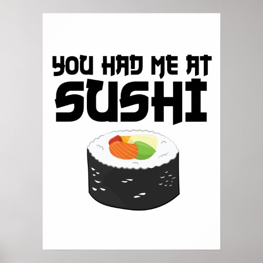 Je had me in Sushi, grappig eten Poster (Voorkant)