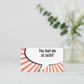 Je had me in sushi visitekaartje (Staand voorkant)