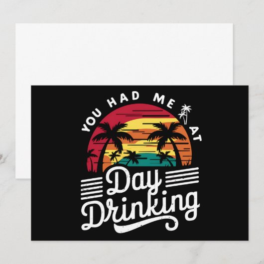 Je had me op de dag Drink Raar Retro Beach Kaart (Voorkant / Achterkant)