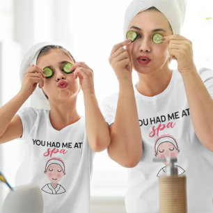 Je had me op Spa Black Pink Text Girl Face T-shirt