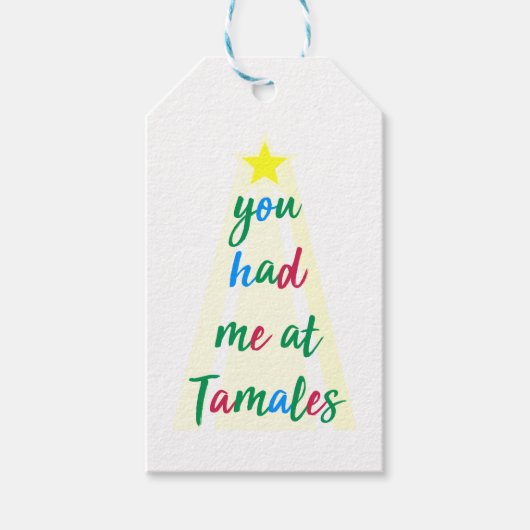 Je had me op Tamales Hispanic Christmas Gift Label Cadeaulabel (Voorkant)