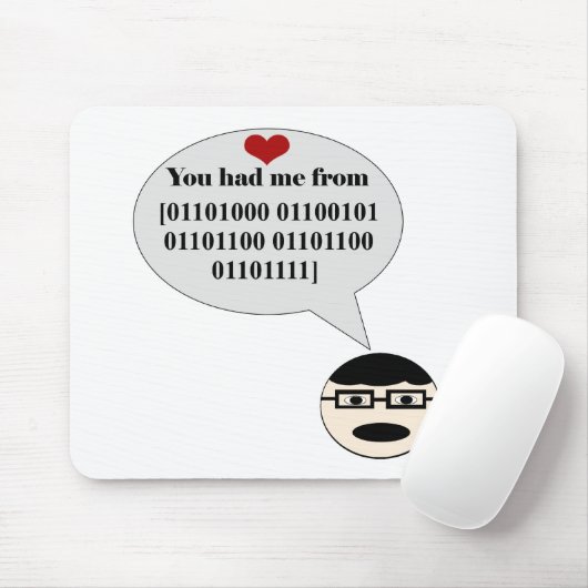 Je had me van Hallo Binary Mousepad. Muismat (Met muis)