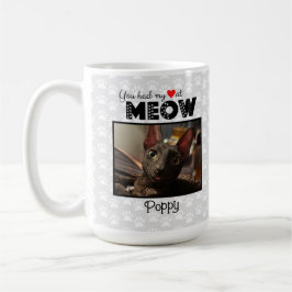 Je had mijn hart bij MEOW Custom Name Photo Cat Koffiemok