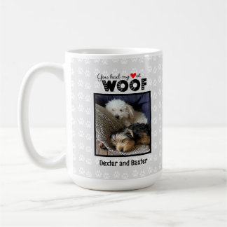 Je had mijn hart bij WOOF Custom Name Photo Dog Koffiemok