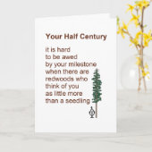 Je halve eeuw - een grappig 50e verjaardagsgedicht kaart (Gele Bloem)