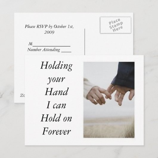Je hand vasthouden uitnodiging briefkaart (Voorkant / Achterkant)