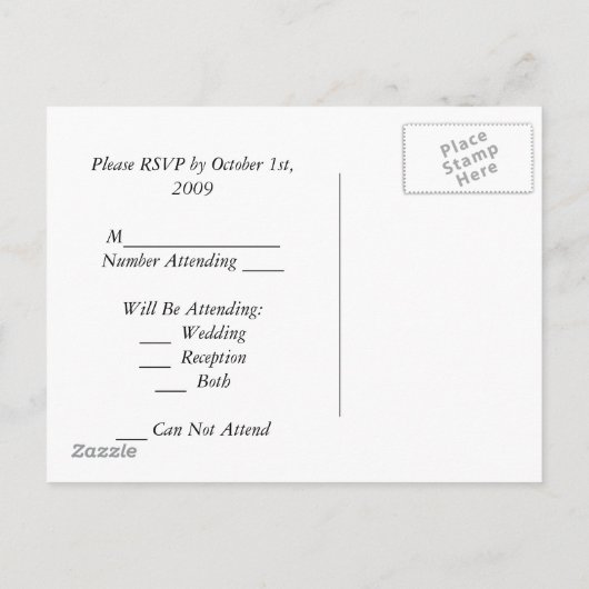 Je hand vasthouden uitnodiging briefkaart (Achterkant)