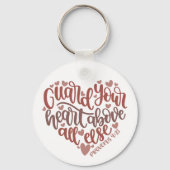 Je hart bewaken | Fantastisch ontwerp - Bijbel Ver Sleutelhanger (Voorkant)