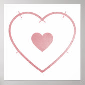 Je hart in mijn hart Blush roze Folie Poster (Voorkant)